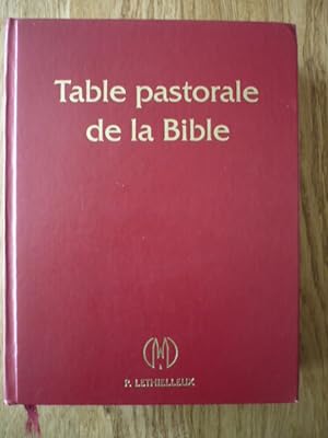 Table pastorale de la Bible - Index analytique et analogique