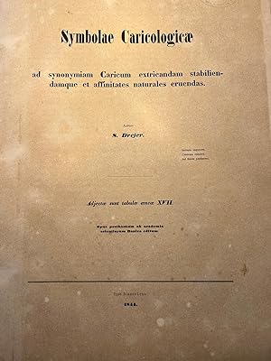 Science 1844 First edition | Symbolae Caricologicae ad synonymiam Caricum extricandam stabilienda...