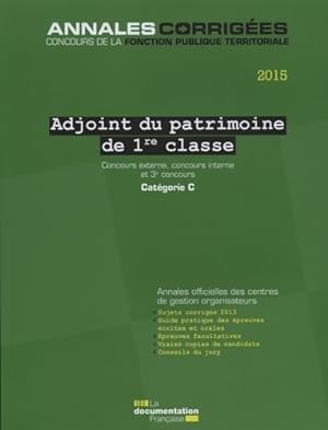 Adjoint du patrimoine de 1re classe 2015 - ac n 53 - Centre Interd partemental De Gestion De La P...