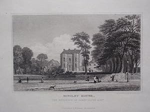 Original Antique Engraving Illustrating Bingley House in Warwickshire. Published By W. Emans in 1830
