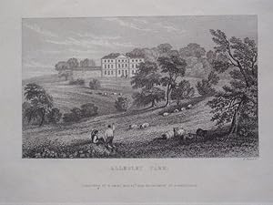 Original Antique Engraving Illustrating Allesley Park in Warwickshire. Published By W. Emans in 1830
