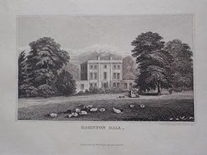 Original Antique Engraving Illustrating Baginton Hall in Warwickshire. Published By W. Emans in 1830