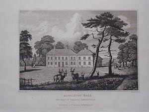 Original Antique Engraving Illustrating Middleton Hall in Warwickshire. Published By W. Emans in ...