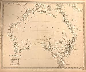 Australia in 1839; 1844 SDUK Map of Australia with unexplored interiors