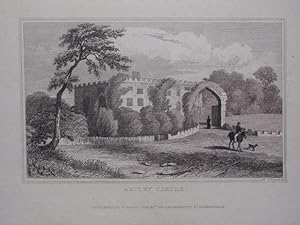Original Antique Engraving Illustrating Astley Castle in Warwickshire. Published By W. Emans in 1830