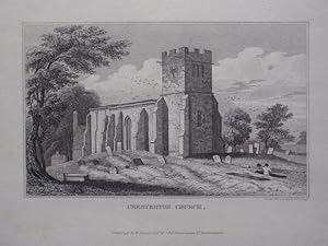 Original Antique Engraving Illustrating Chesterton Church in Warwickshire. Published By W. Emans ...