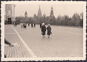 Russia 1950, Mosca, Cremlino, Piazza Rossa, Turisti, Fotografia epoca