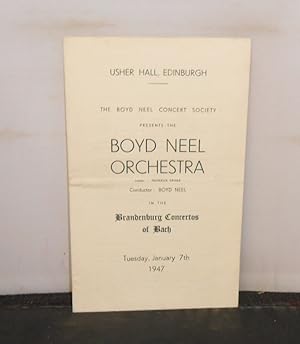 Boyd Neil Orchestra, Usher Hall, Edinburgh - Programme for performance of the Brandenburg Concert...