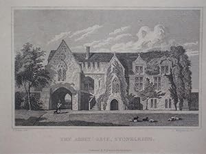 Original Antique Engraving Illustrating the Abbey Gate, Stoneleigh, in Warwickshire. Published By...