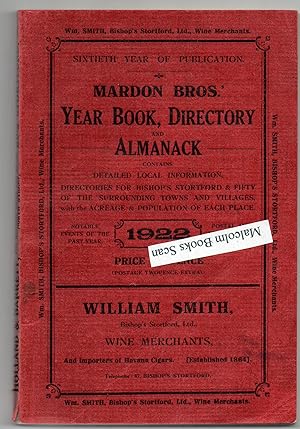 Mardon Bros Year book, Directory and Almanack for1922, Bishop’s Stortford. Detailed local informa...