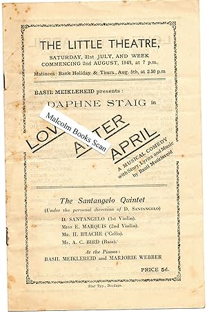 Love After April, A musical comedy with Daphine Staig & The Santango Quintet. at the Little Theat...