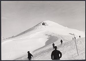 Montagne da identificare, Pista da sci, 1950 Fotografia vintage, Old Photo