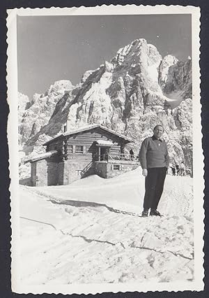Rifugio in una Montagna da identificare, 1950 Fotografia vintage, Old Photo