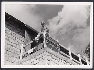 Italia 1960,Val d'Avio, Provvisorio Rifugio Garibaldi, Foto Vintage Photo