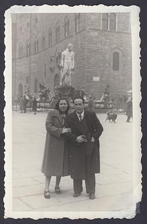 Firenze, Piazza della Signoria, 1940 Fotografia epoca, Vintage Photo