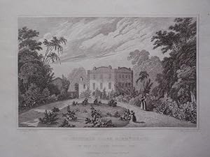 Original Antique Engraving Illustrating Summerfield House, Birmingham Heath, in Warwickshire. Pub...