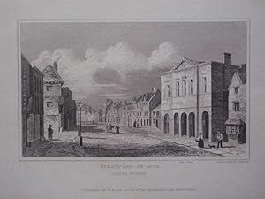 Original Antique Engraving Illustrating a View of Stratford on Avon, Chapel Street, in Warwickshi...