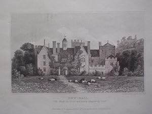 Original Antique Engraving Illustrating New Hall in Warwickshire. Published By W. Emans in 1830