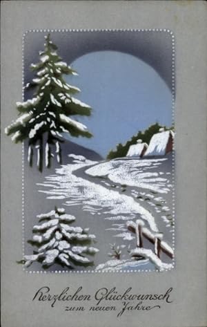 Ansichtskarte / Postkarte Glückwunsch Neujahr, Tannenbäume