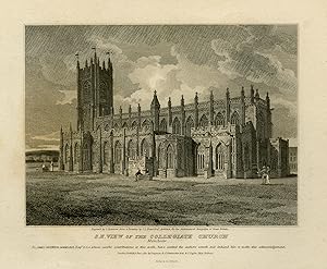 Antique Print-Architecture-Collegiate Church in Manchester-England-Sparrow-1810