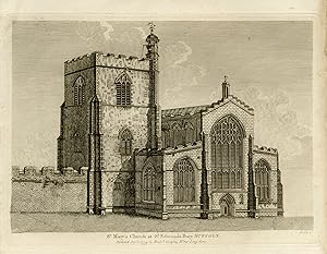Antique Print-Architecture-St. Edmunds Bury Church Suffolk-England-Godfrey-1779