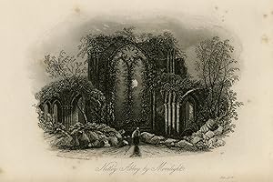 Antique Print-A view of the ruins of Nettley Abbey-England-Harwood-1840