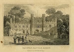 Antique Print-Architecture-Battle Abbey in Sussex-England-Moss-Goddens-ca. 1820