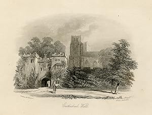 Antique Print-Architecture-The Cathedral of Wells-England-Harwood-1843