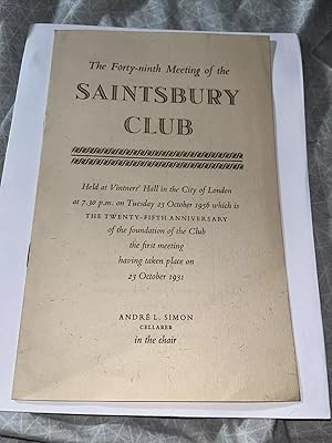 The Saintsbury Oration 23 October 1931