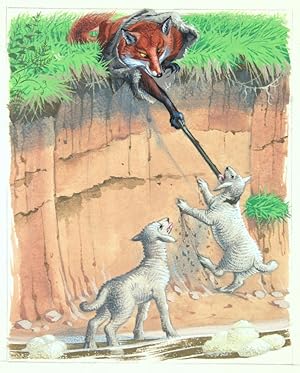 Original illustration for Beatrix Potter's 'Country Tales': p. 35, 'Then the woolly person reache...