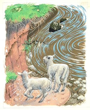 Original illustration for Beatrix Potter's 'Country Tales': p. 29, '.they. shook their curly coat...