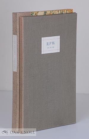 FOR ROBERT PENN WARREN: 24.IV.80