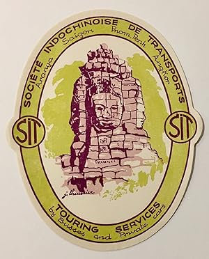 Original Vintage Luggage Label - Societe Indochinoise de Transports