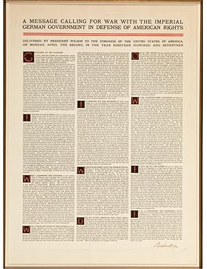 President Woodrow Wilson Asks Congress for a Declaration of War