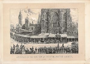 Antique print: ‘’Arrival of the Queen at Westminster Abbey, 21st June 1887'