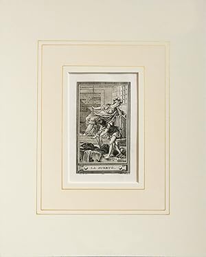 1780s French Engraving, La Sureté (Protection), Matted