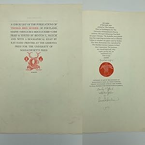 A Checklist of the Publications of Thomas Bird Mosher of Portland Maine: MDCCCXCI-MDCCCCXXIII