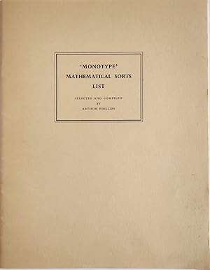 Monotype Mathematical Sorts List
