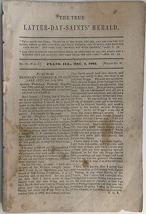 [RLDS] True Latter-Day Saints' Herald, Dec. 1, 1863, No. 11, Vol. 4, Whole No. 47