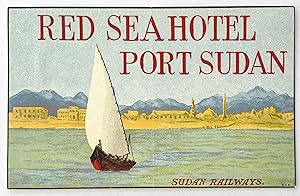 Original Vintage Luggage Label - Red Sea Hotel, Port Sudan