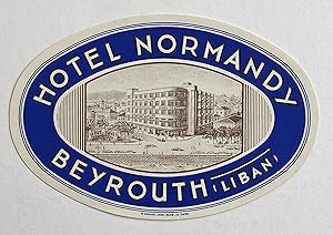 Original Vintage Luggage Label - Hotel Normandy, Beyrouth, Liban