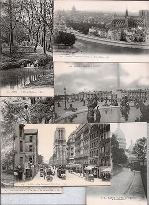 Six vintage French photographic postcards: