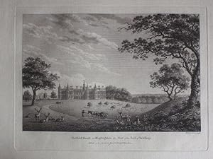 Original Antique Engraving Illustrating Hatfield House in Hertfordshire, the Seat of the Earl of ...