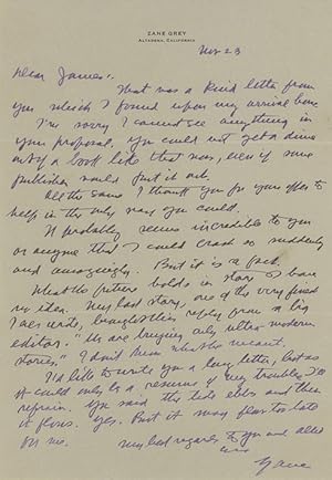 Holograph Letter Signed to Mr. Alvah D. James, Shelly, North Carolina