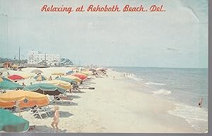 Rehoboth Beach DE Relaxing at Beach circa 1955 Photo Postcard
