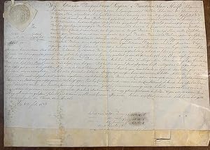 Manuscript notarial deed Amsterdam 1767 | Notarial deed on parchment Adriaan Pompens van Leyden e...