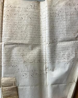 Manuscript notarial deed Oostveen 1765 | Notarial deed on parchment by Unico Wilhelm Rijksgrave e...