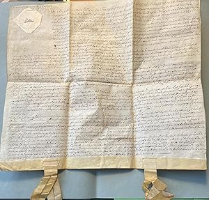 Manuscript notarial deed 1721 | Notarial deed on parchment by Baudian van Collen and Francois van...