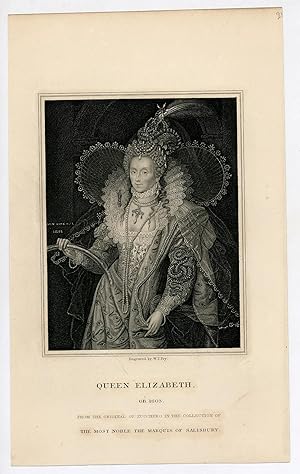 Queen Elizabeth OB. 1603 From the original of Zucchero in the collection of The Most Noble the Ma...