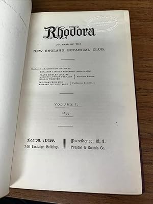Rhodora Journal of the New England Botanical Club Vol I
